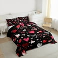 thumbnail image 3 of Castle Fairy Love Heart Print Girl Boy Full Size Comforter Sets 3-Piece,Happy Valentine's Day Bedding Comforter Set,Romantic Couple Lover Lightweight Bedding Sets,Microfiber Bedroom Decor,Reversible, 3 of 8