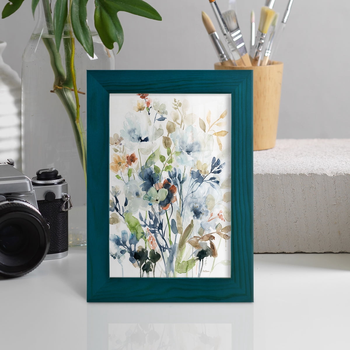 Holland Spring Mix -Framed Print w/glass-Ocean Blue