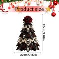 thumbnail image 3 of DIY Halloween Fabric Tree with Red Rose Topper, Tiered Skull & Spider Web Pattern Patchwork Tabletop Decor, Gothic Holiday Centerpiece for Home, Rose Style, 1 Count, 3 of 8