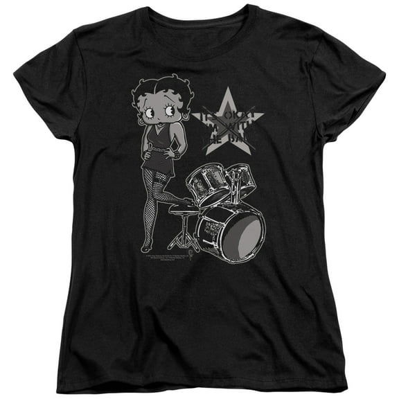 Betty Boop With The Band S/S Women's Tee Black