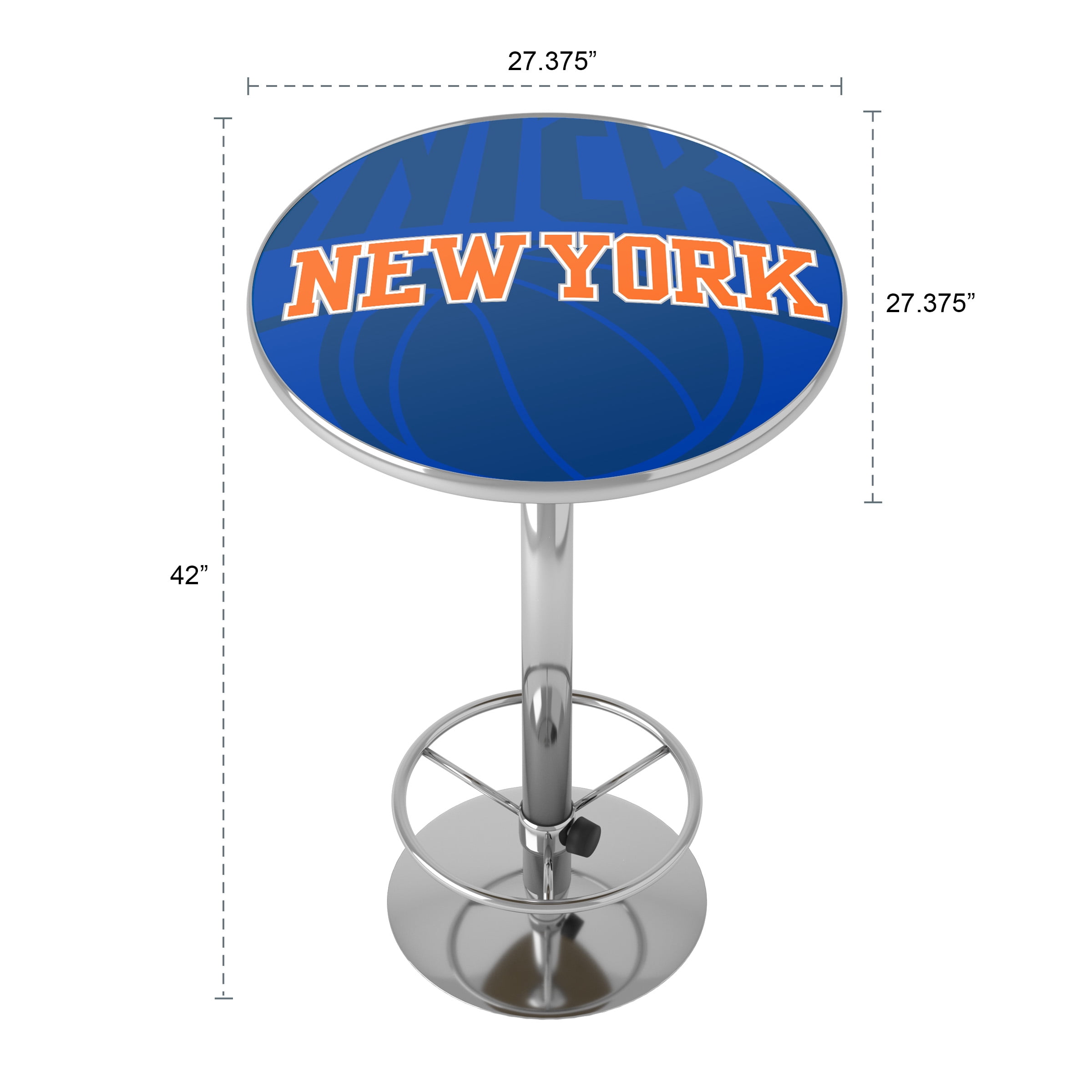 New York Knicks Fade Bar Table with Adjustable Footrest and Acrylic Top