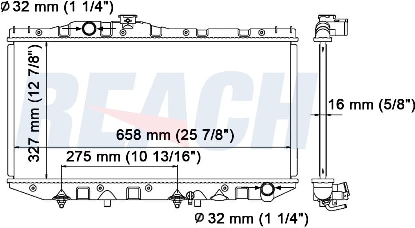 REACH 41-870 Radiator for 91-87 Toyota Camry, Automotive Radiator Replacement Part
