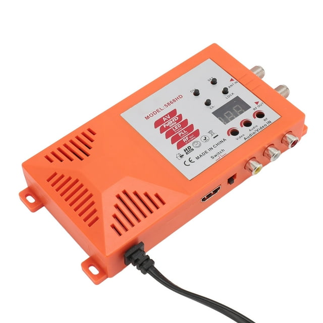 HD Multimedia Interface AV to RF Modulator, PAL NTSC HD 1080P Coaxial RF Modulator with Antenna Port Channel Switch, HD Multimedia Interface Modulator RF Converter RCA Demodulator Adapter