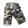 thumbnail image 3 of Homeyce Camouflage Cargo Shorts for Men Elastic Waist Button Down Shorts Pants Casual Relaxed Fit Wild Outdoor Work Big & Tall Camo Cargo Pants Multi Pocket Quick Dry Bermuda Short,Brown 4XL, 3 of 3