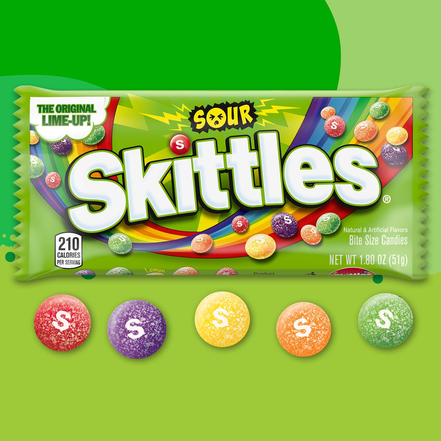 Skittles Sour Candy – 1.8 Ounce (24-Pack) Bulk, Lime & Orange, Free Shipping