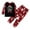 Black Kid, variant on Family Christmas Pajama Sets 2 Piece Xmas Sleepwear Long Sleeve Crew Neck Relaxed Fit Plaid Print Home Wear Lounge Set for Mother Women's Christmas Pajamas