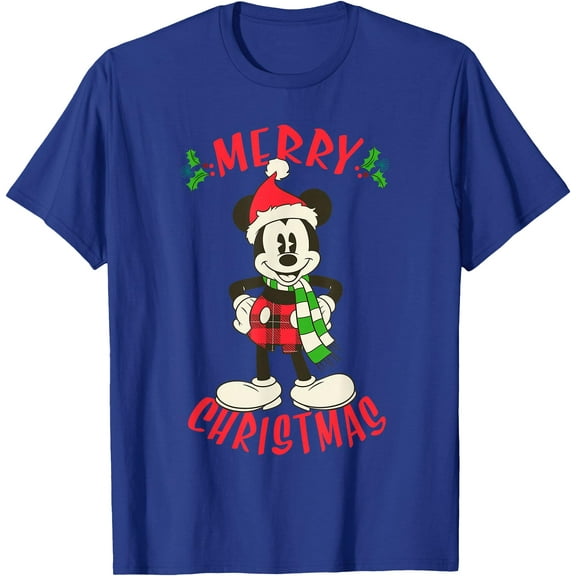 Vintage Mickey Mouse Christmas Holiday DTG Print Unisex T-Shirt