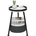thumbnail image 4 of Small Round End Table, 2 Tier Round Side Table with Storage Basket,11.8”D*17.8”H Small Round Table,Sofa Side Table,Small Round Nightstand for Living Room Bedroom, 4 of 18