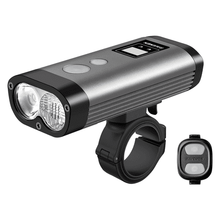 RAVEMEN 2000 Lumen Bike Front Light for Night Riding MTB with LED Display, Anti-Glare Beam, IPX8