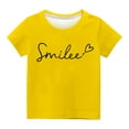 thumbnail image 3 of Cotton Summer T-shirts for Boys Girls 3-11 Years Short Sleeve Crew Neck Flower Print Unisex Graphic Basic Tees (11 Years, Yellow 02), 3 of 3