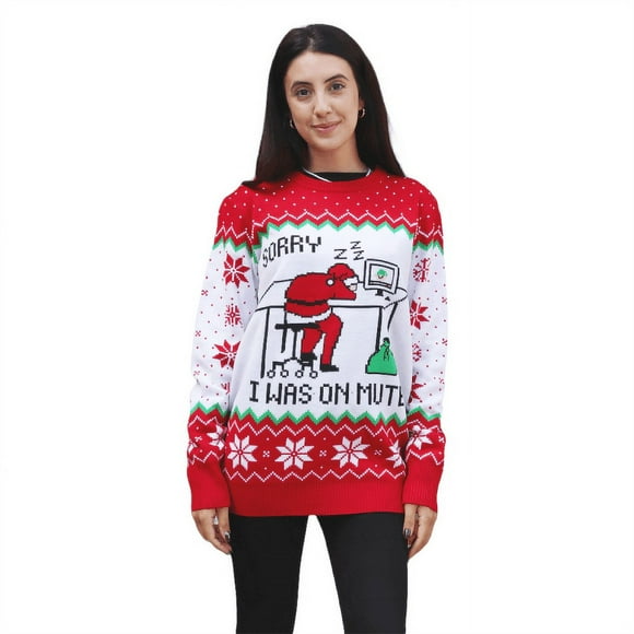 Sleepy Santa On Mute Sweater Women's Ugly Christmas Sweater
