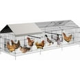 thumbnail image 5 of 120"X40"x40"/160"×40"×40" Metal Chicken Coop, Heavy Duty Walk-in Chicken Runs with Anti-UV Cover & 3 Doors, Portable Outdoor Poultry Cage - Large Backyard Farm Playpen, Exercise Pen for Animals, 5 of 9