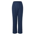 thumbnail image 4 of COMVALUE Pants for Women 2026 Trendy Casual Summer Capris Loose Fit High Waisted Trousers with Pockets (Navy, XXL), 4 of 5