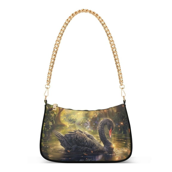 Black SwanWomen Small Shoulder Bag Crossbody Tote Hobo Bags Purse Clutch Handbags with Chain Strap for Women