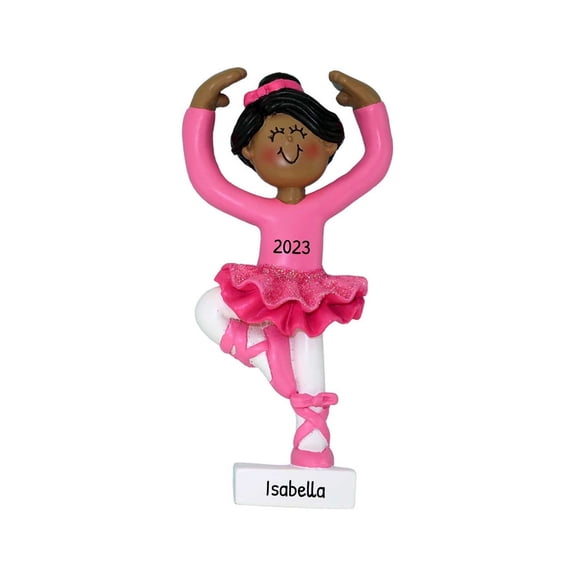 Personalized Ballerina Dancer Ornament 2024 -Custom Ballet African American -Ornaments by Elves