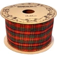 thumbnail image 3 of Christmas Tartan Wired Edge Ribbon - 2 1/2" x 10 Yards, Plaid, Garland,Presents, Gifts, Wrapping, Wreaths, Bows, Xmas Tree Topper, Streamers, Decor, 3 of 4