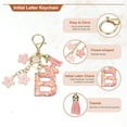 thumbnail image 3 of Uxcell Initial Letter Keychain, Cute Tassel Cherry Blossom Keychain Letter Keychain Charm with Flower Pendant Letter B Pink, 3 of 7