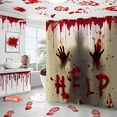 thumbnail image 3 of Halloween Bloody Shower Curtain, Spooky Horror Scary Shower Curtain Set with 12 Hooks, Halloween Shower Curtains for Bathroom Decor, 72x72 Inch, 3 of 6