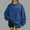 Blue, variant on HOMBOM Pullover Sweatshirt for Women Winter Beige Crew Neck Plain Lightweight Slit Hem Long Sleeve Womens Tops