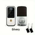 thumbnail image 1 of HLONK 1pc 4-in-1 Smart Fingerprint Door Lock Handle Biometric/IC Card/Code/Mechanic Key Keyless Entry Door Lock For Home Office Apartment Bedroom, 1 of 6