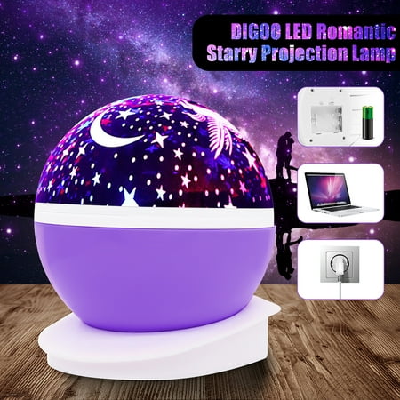 Night Light Projector ,DIGOO LED Starry Moon 360 Degree Rotating Cosmos Romantic Room Star Projector , Starry Moon Sky Night Projector