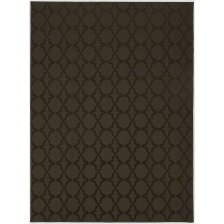 Garland Rug Sparta Solid Mocha 5'x7' Geometric Indoor Area Rug