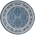 thumbnail image 3 of Madison Traditional 8' Round Navy and Cream Polypropylene Indoor Area Rug, 3 of 8