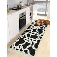 thumbnail image 3 of Black and White Hallway Runner Rug 2x6ft, Farmhouse Cow Black White Washable Woven Living Room Bedroom Kitchen Bathrom Carpet with Tassels, Non-Shedding Indoor Outdoor Throw Door Mat for Entryway, 3 of 5