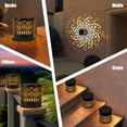 thumbnail image 5 of Decorative Solar Mandala Lights, Solar Mandala Lights Outdoor, Metal Solar Powered Outdoor Deck Step Wall Lights, Mandala Theme Waterproof Fence Light for Garden Patio Backyard Yard Warm Colors-1PC, 5 of 6
