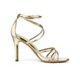 thumbnail image 3 of BLISSFUL STEP Women's Open Toe Strappy Straps Prom Stiletto Heels Sandals Gold 6, 3 of 8