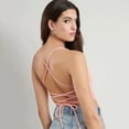 thumbnail image 2 of Crop Tops pour Femmes Aguichant Dos Nu Crop Top Noir, 2 of 7