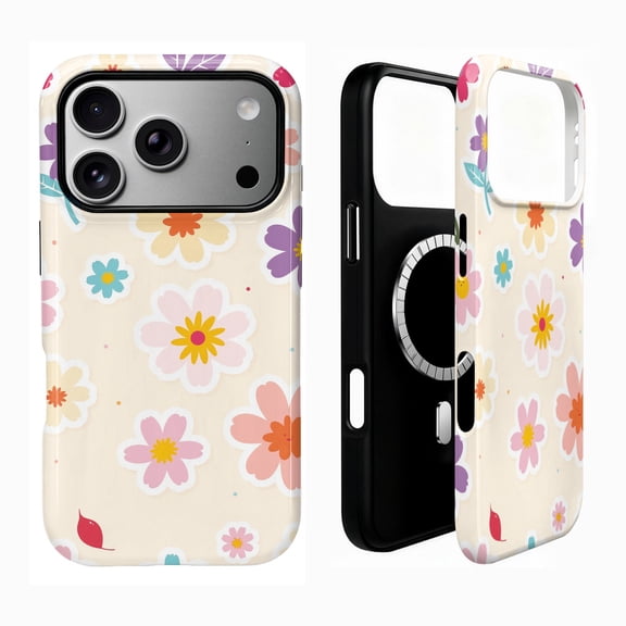 SKLYDDI Cute Floral Aesthetic Case for iPhone 17 Pro Max, Compatible with MagSafe - 227