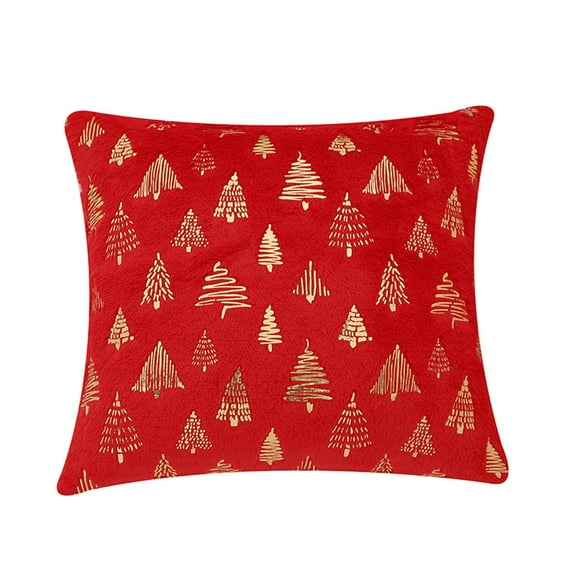 Lilixerw 18 x 18 inch Christmas Pillow Cover,Sequins Embroidery Cushion Cover Christmas Day Plush Pillow Cover for Couch Sofa Winter Decor
