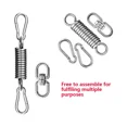 thumbnail image 5 of Juego de colgadores para bolsas pesadas, cadena giratoria de acero inoxidable con mosquetones y resorte para saco de boxeo, columpio de gimnasio, trapecio, hamaca, capacidad de 800 libras, 5 of 5
