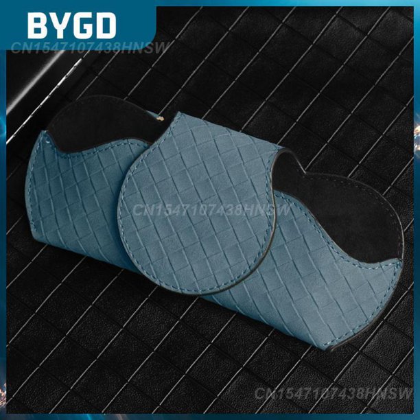 The Magnet Is Attracted Multinational Plaid Leather Eyewear Clip Durable Automobile Interior Glass Box Sunshade Glasses Box04United States He Qiyong unisex