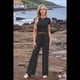 thumbnail image 5 of Conjunto Deportivo de Verano para Mujer, de Corta y Bloques de Color, con Pantalones Ajustados, A Juego, para Estar en Casa, 2025 Negro S, 5 of 8