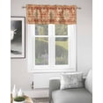 thumbnail image 2 of Orange Boho Kitchen Curtain Valances for Windows Farmhouse Short Curtains, Geometric Antique Tribal Retro Ethnic Rod Pocket Valance Curtain for Bedroom Cafe Living Room 60"x18", 2 of 8