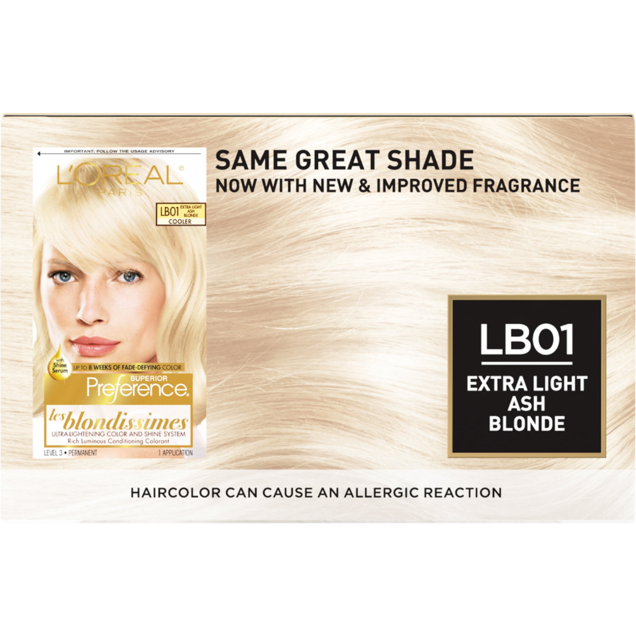 L'Oreal Paris Superior Preference Fade-Defying Permanent Hair Color, Extra Light Ash Blonde, 1 Kit