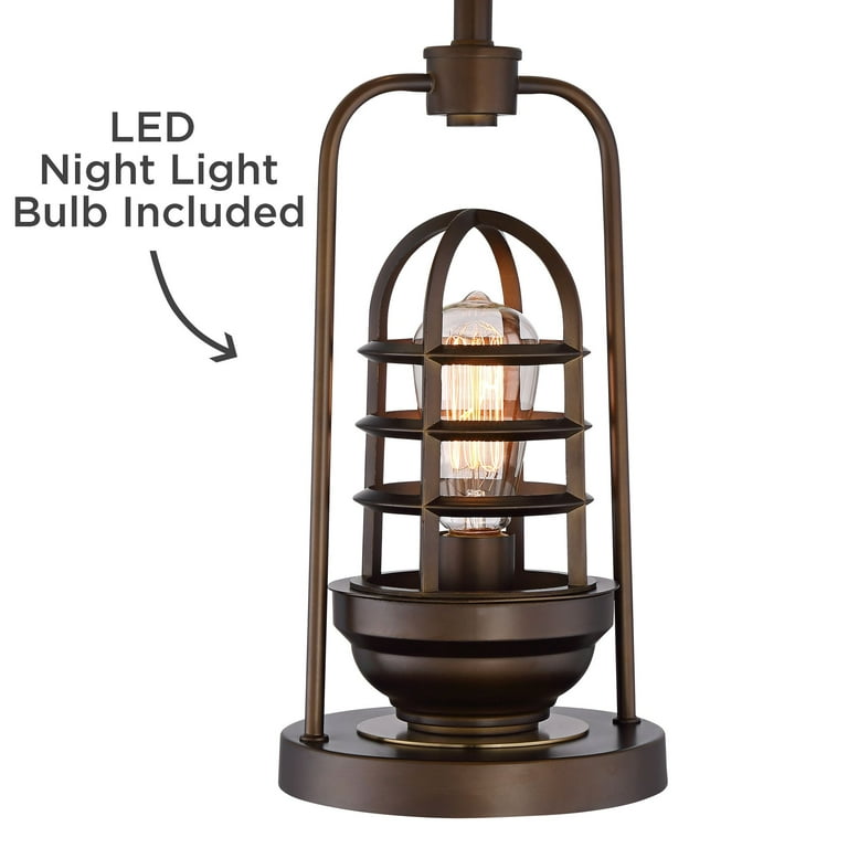 Dimmable Electric Lantern Lamp with Edison Bulb Included Rustic Rust Finish