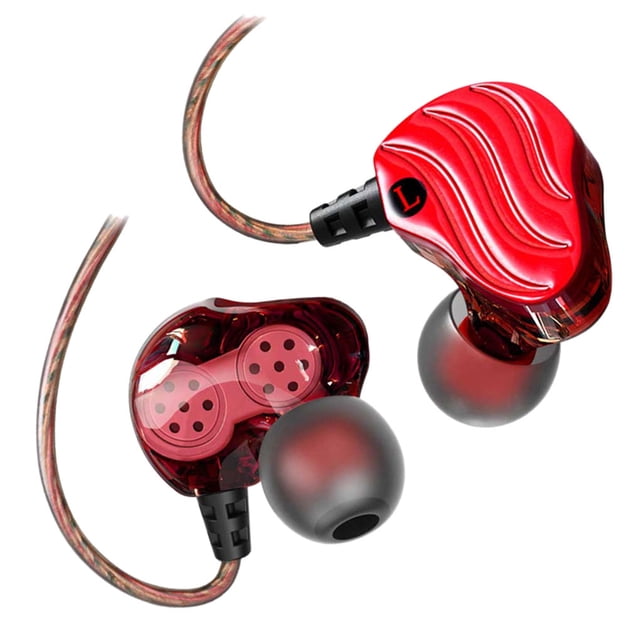QKZ CK8 Earphone Double Unit Drive 3.5mm In Earphone; 3.5mm In Ear Headset Dual-Dynamic HiFi Wired Gaming Music Microphone Earbuds