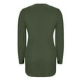 thumbnail image 6 of Womens Long Sleeve Round Neck Shirts Basic Tee Fall Tops Outfits Clothes Plus Size Army Green XXXL, 6 of 7