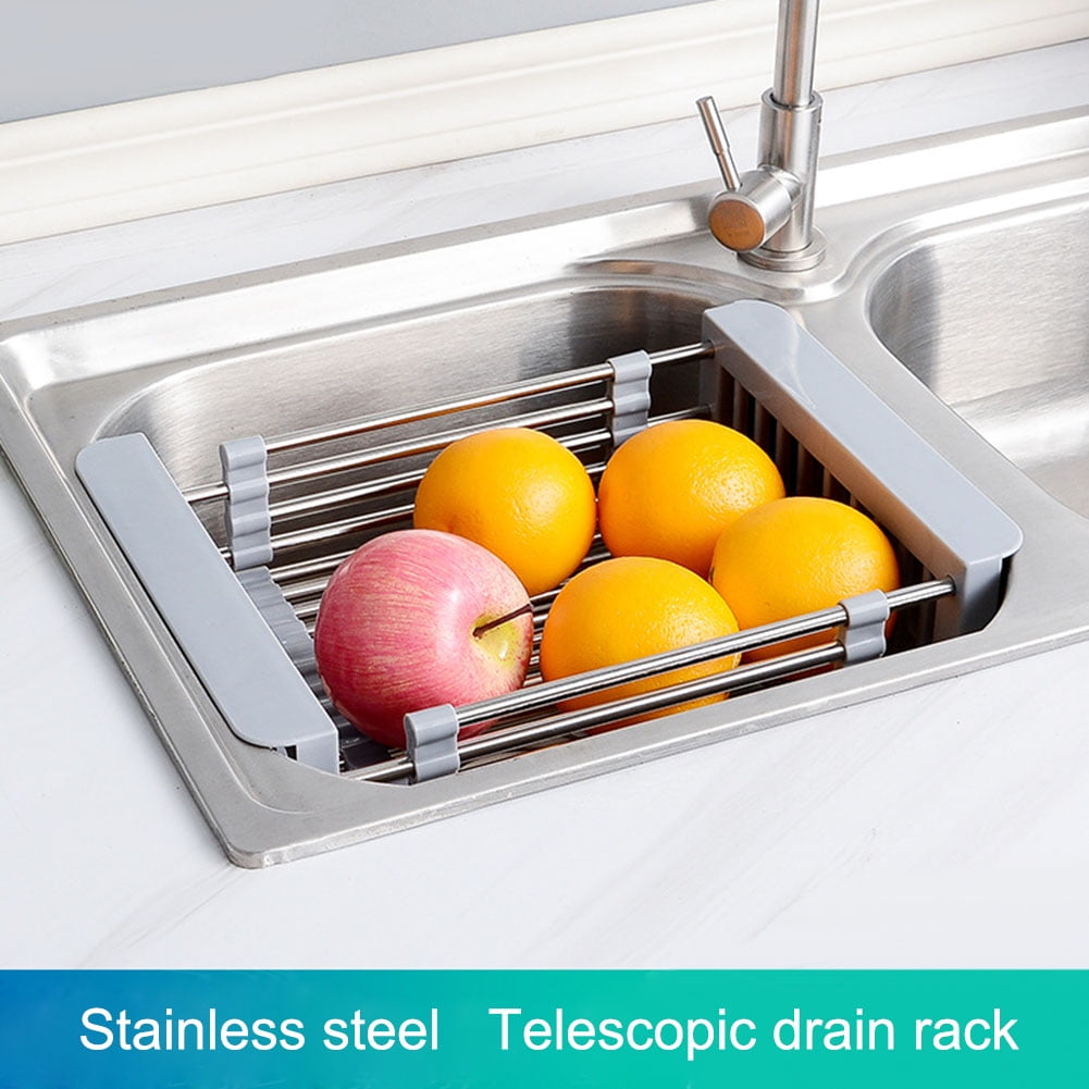 Details about   Telescopic Sink Drain Basket Stainless Steel Dish Water Filter Rack For Kitchen 