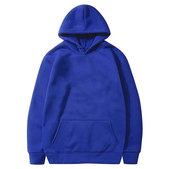 MELDVDIB Womens Hoodies Fall Winter Long Sleeve Oversized Hooded Sweatshirts Fashion Casual Solid Color Stretch Comfy Pullover Tops with Pocket Blue XL