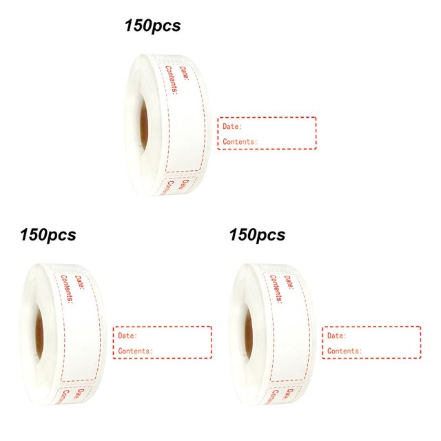 Moyic 150 uds/rollo de etiqueta de fecha rollo de etiqueta de contenido de fecha de refrigerador etiqueta de almacenamiento de alimentos de cocina Type4 NO4 Moyic CBP217237