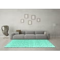 thumbnail image 3 of Ahgly Company Machine Washable Indoor Rectangle Abstract Turquoise Blue Modern Area Rugs, 3' x 5', 3 of 4