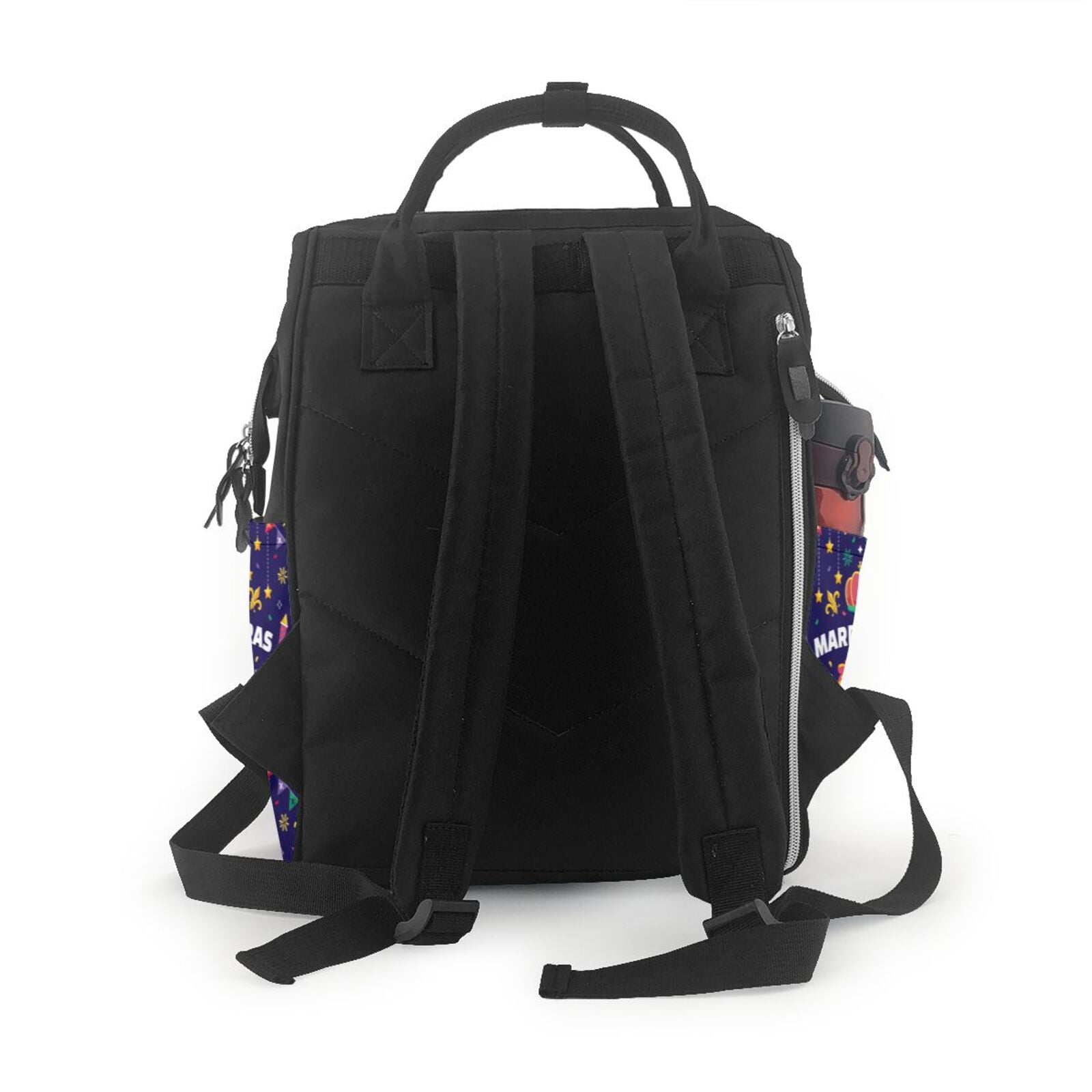 Fuzoiu Happy Mardi Gras Print Diaper Bag Backpack,Baby Essentials Travel Tote,Multi function Waterproof Diaper Bag, Travel Essentials Baby Bag - Unisex