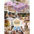thumbnail image 5 of Spring Floral Table Cloth, Waterproof Tablecloth for Square Tables, Summer Botanical Purple Pink Flower Reusable Washable Fabric Table Cover for Restaurant Kitchen Dining Tables 54"x54", 5 of 9