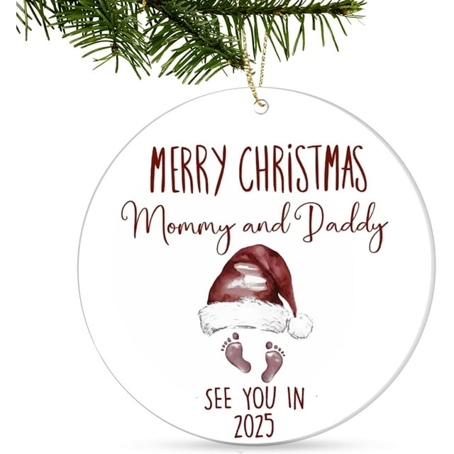 fuzhong-Pregnancy Gifts for Expecting Mom Dad - Pregnancy Announcement for Husband Wife Family - Baby Announcement Ornament, Pregnant Gifts - New Mom Dad, Mom to Be, New Parents Ornament
