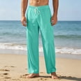 thumbnail image 2 of Kureaily Summer Lightweight Casual Pants With Multiple Pockets Solid Color Comfortable Breathable Loose Fit Straight Leg Trousers For Outdoor Travel Hiking Everyday Wear Cargo Pants,XX-Large/(Green), 2 of 5