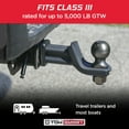 thumbnail image 4 of TowSmart Baja Trailer Hitch Ball, Class III, 2in Ball, 1in x 2in Shank, 5000lb, 7310, Black, 1 Each, 4 of 12